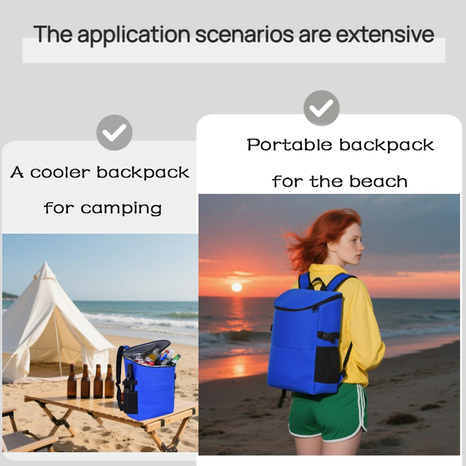 Mochila Cooler Aislada XINFULLWOL 21L Azul Gemstone Plegable