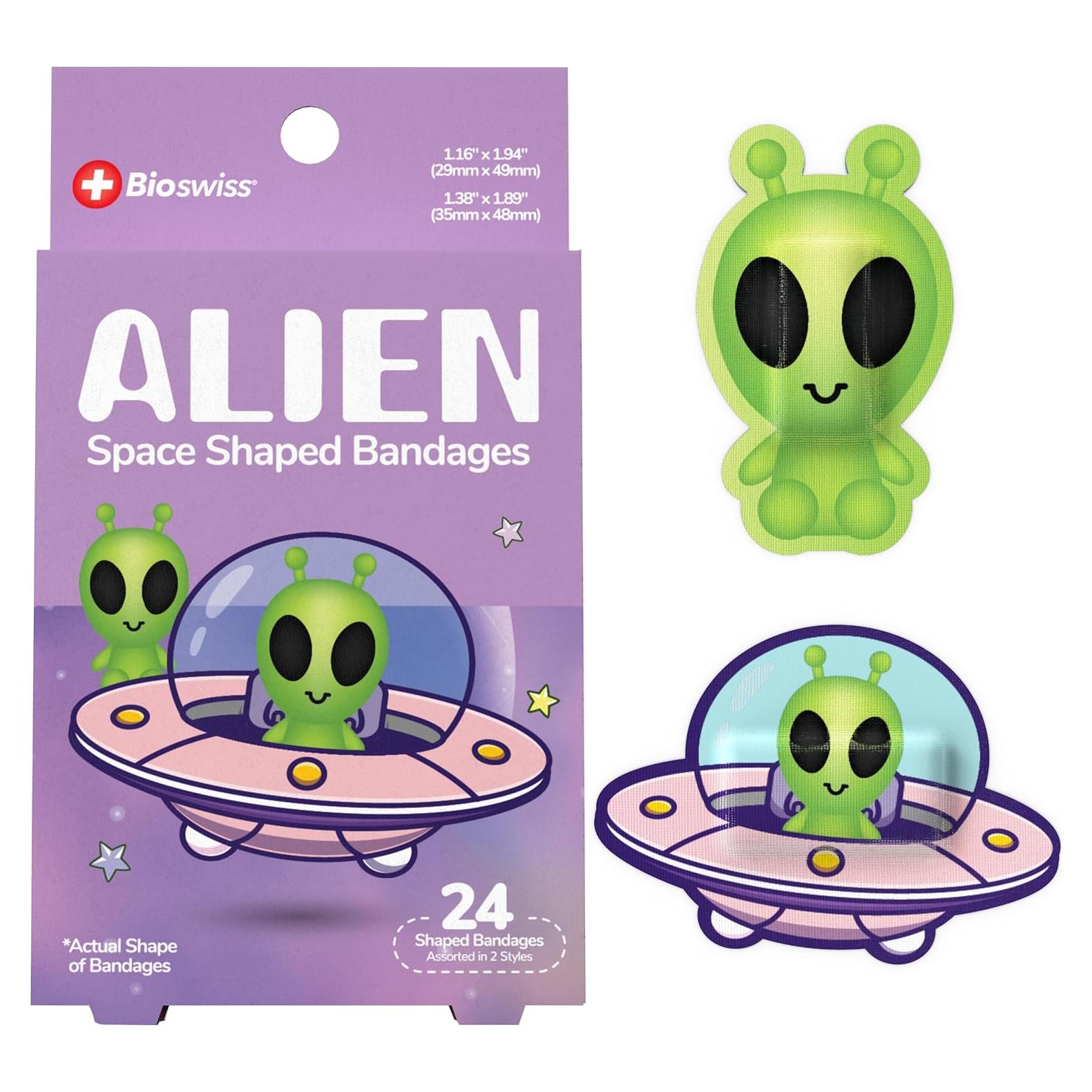 Vendajes Adhesivos Alienígenas BioSwiss - 24 Piezas Halloween