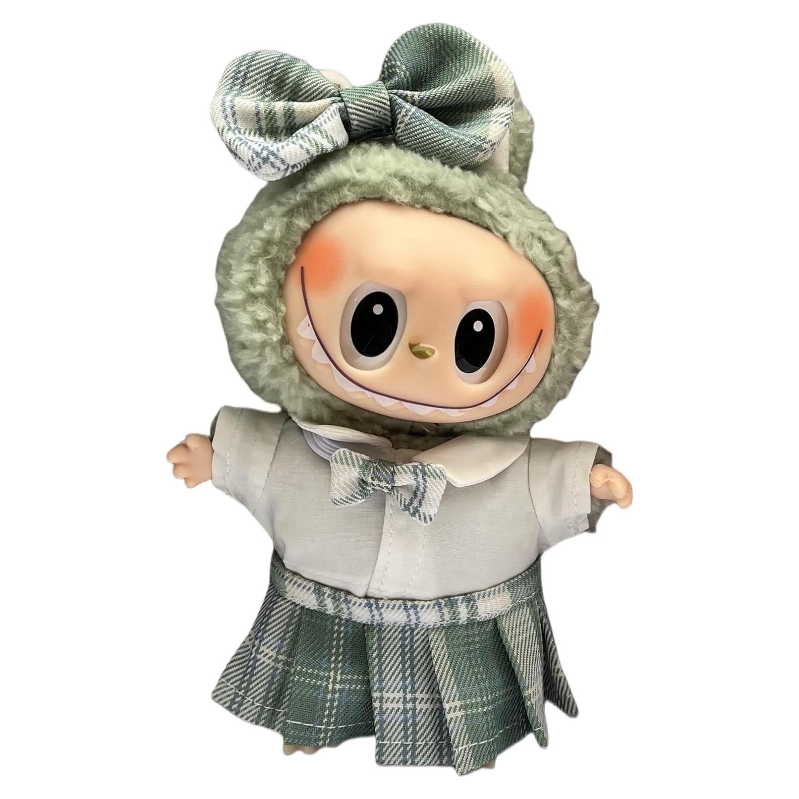 Conjunto de Ropa para Muñeca Labubu Verde 15cm y 17cm