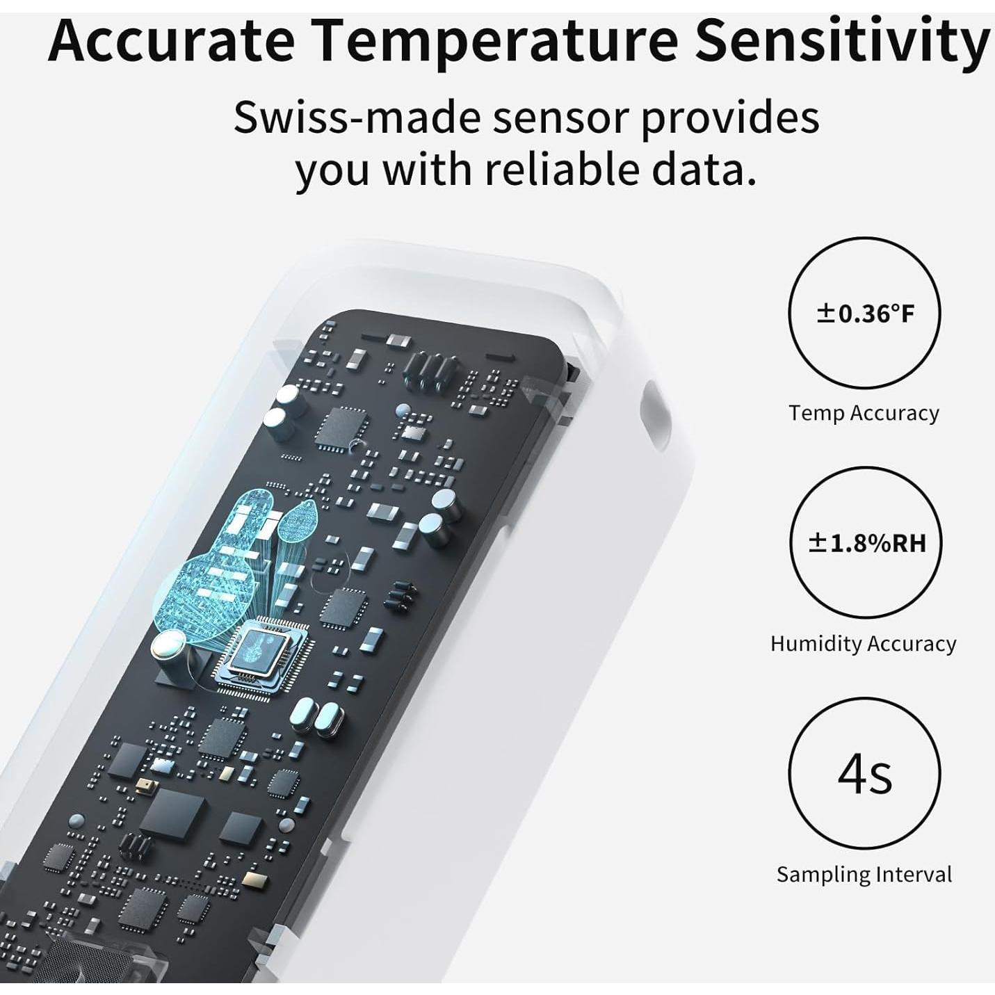 SwitchBot Termómetro Higrómetro WiFi 3 Sensores IP65