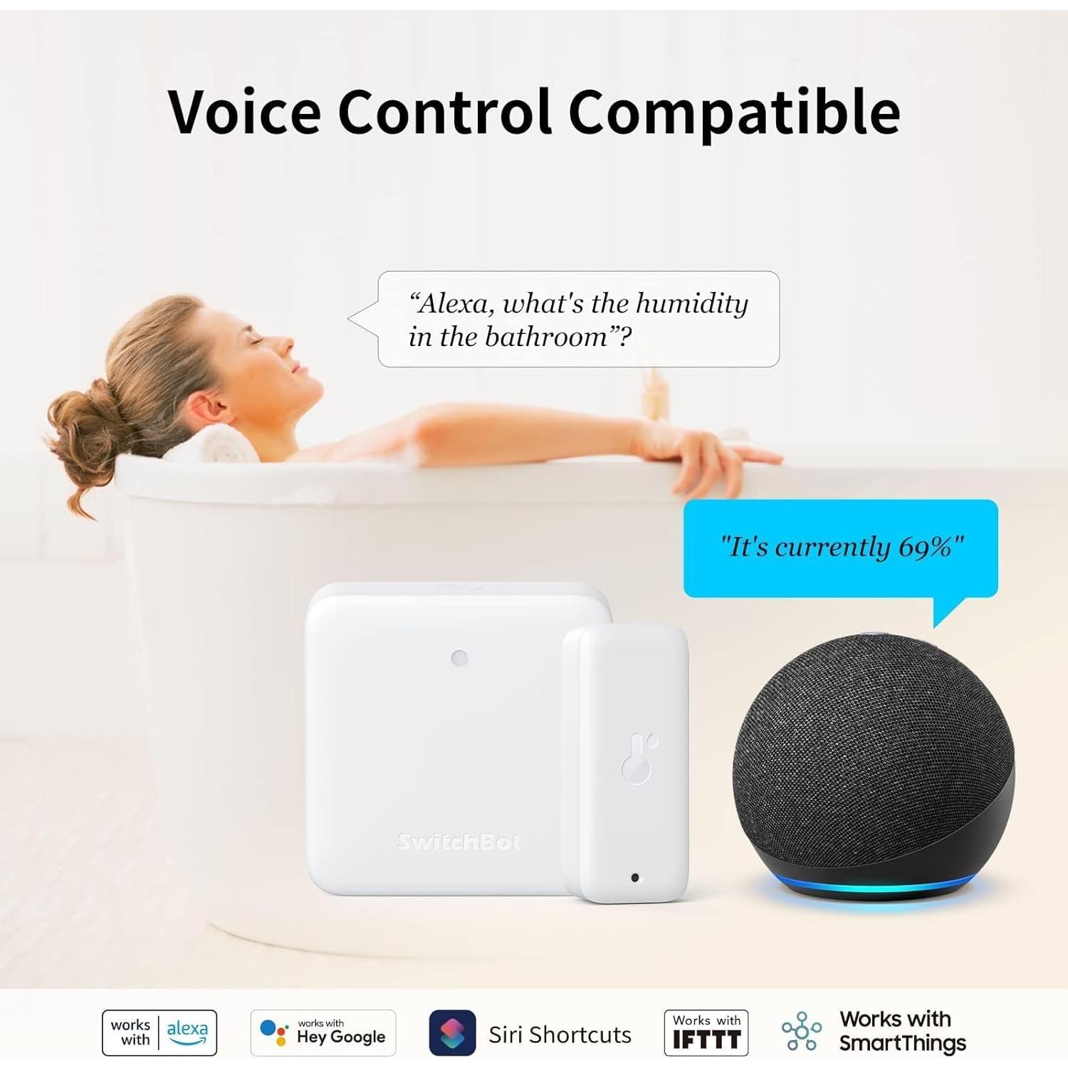 SwitchBot Termómetro Higrómetro WiFi 3 Sensores IP65