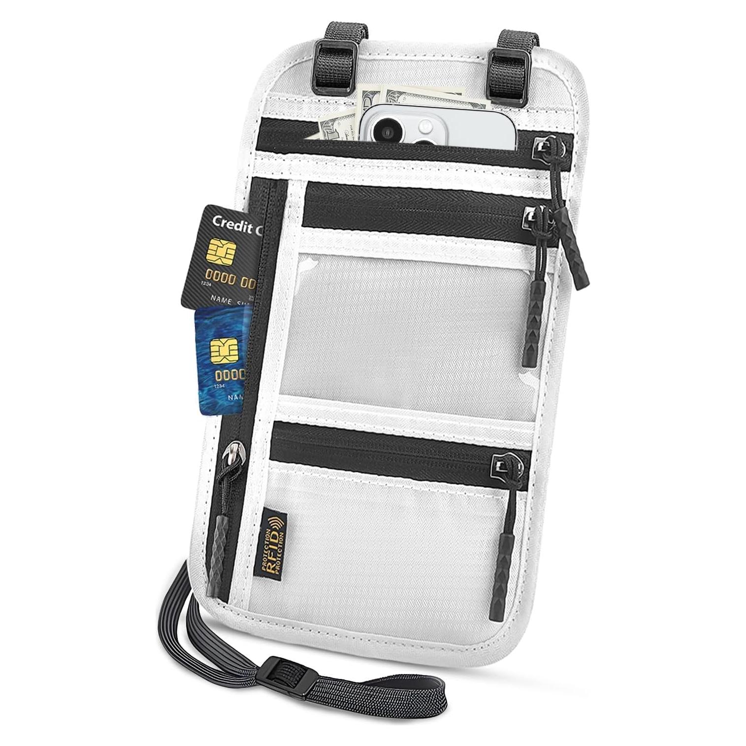 Porta Pasaporte Antirrobo TOPBAG Beige con Bloqueo RFID