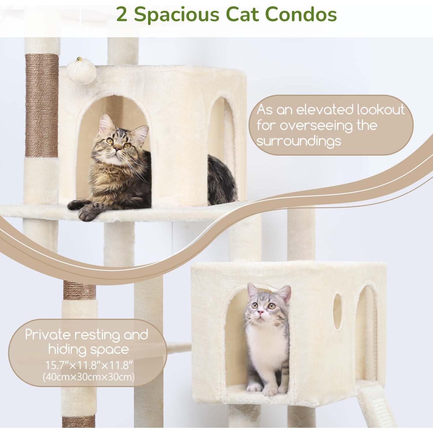 Torre de Árbol para Gatos Globlazer F70 Pro 177.8 cm Beige