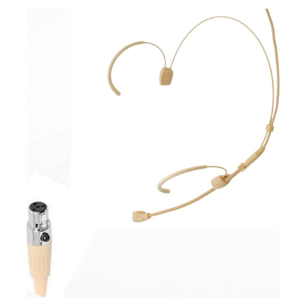 Micrófono de Diadema Doble CLQYGHD 4 Pin Mini XLR Beige