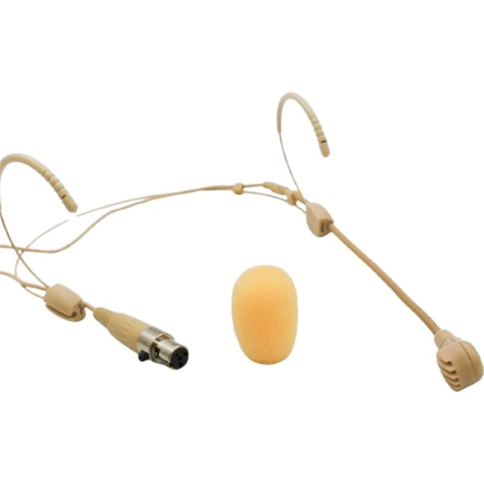 Micrófono de Diadema Doble CLQYGHD 4 Pin Mini XLR Beige