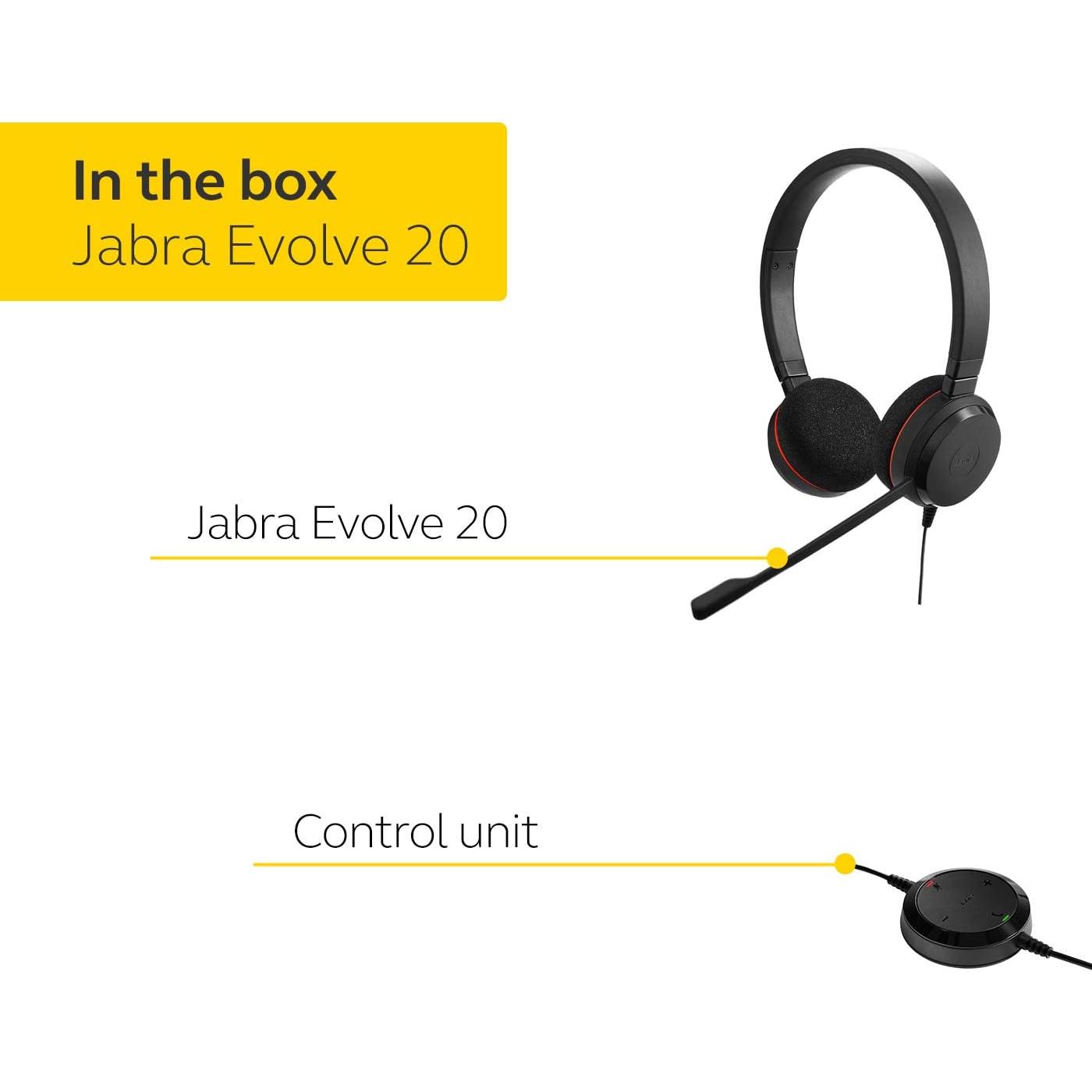 Auriculares Jabra Evolve 20 Stereo USB con Control de Llamadas