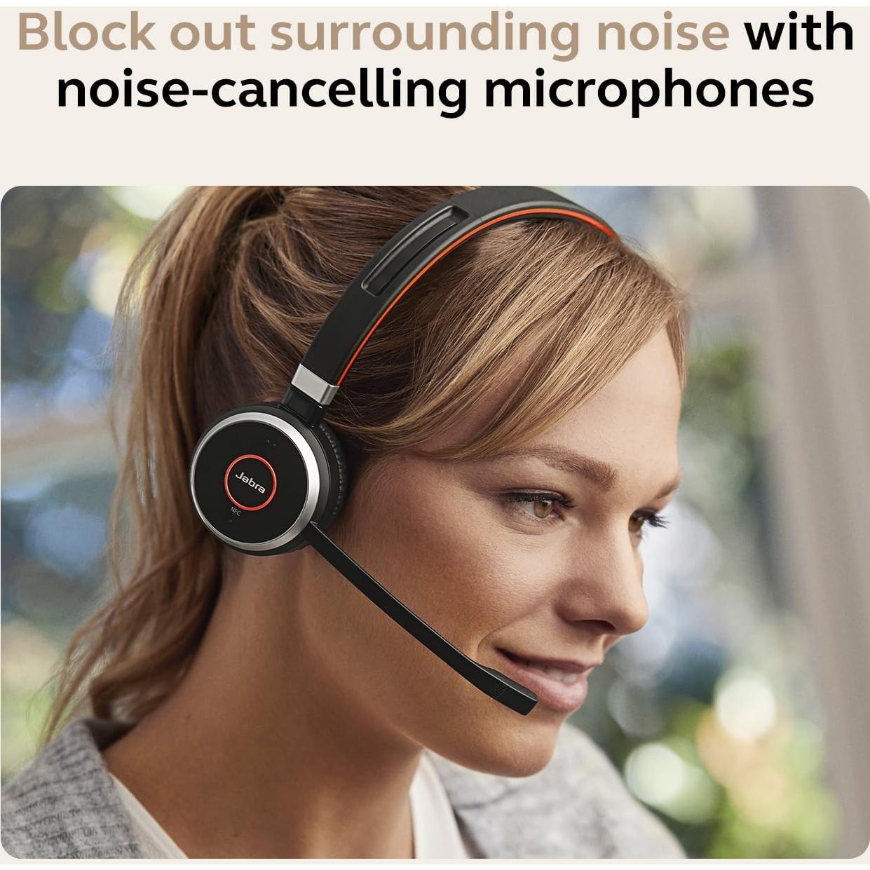 Auricular Inalámbrico Jabra Evolve 65 SE Mono Bluetooth - Cancelación de Ruido, 12h Batería, Conectividad Dual, Certificado MS Teams - Negro