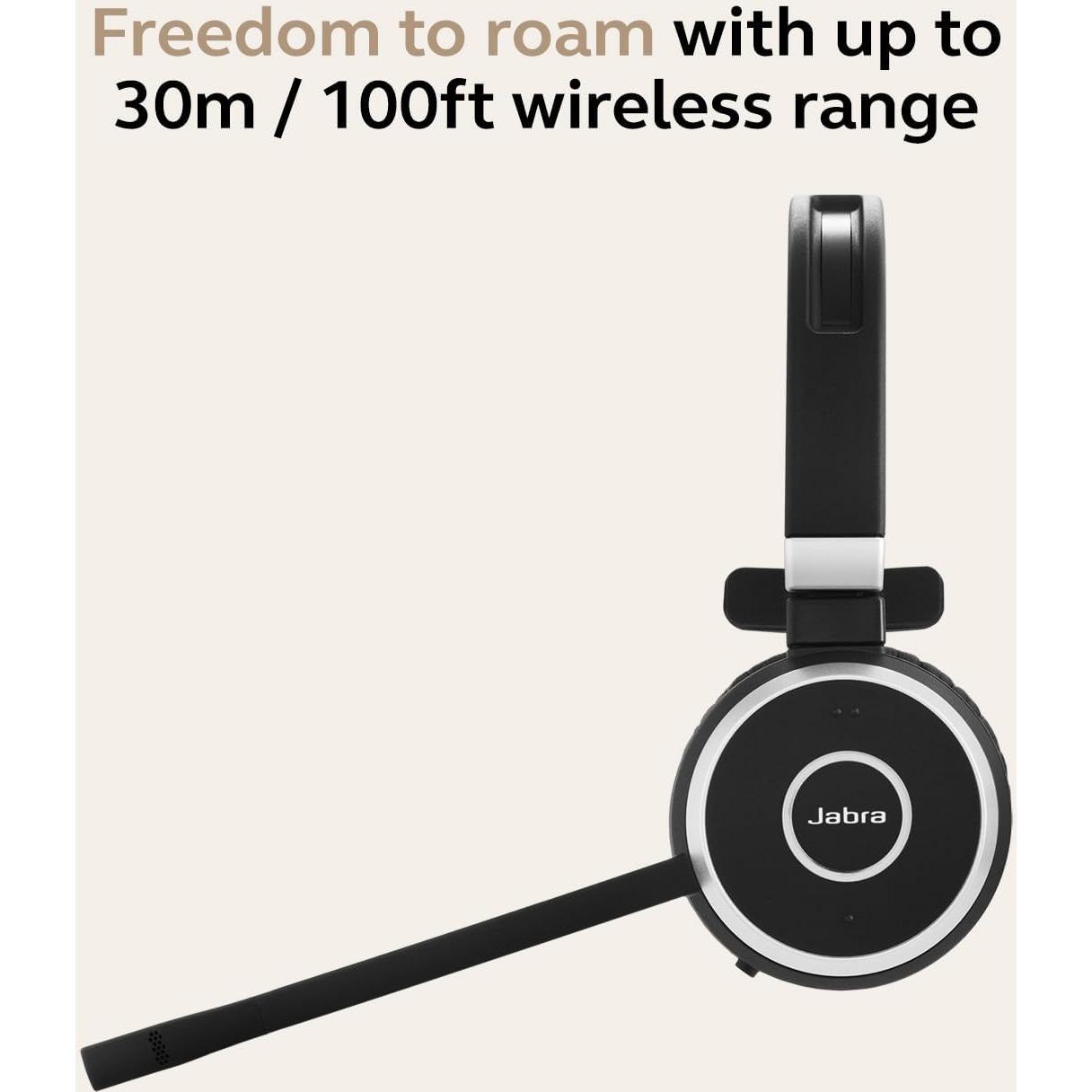 Auricular Inalámbrico Jabra Evolve 65 SE Mono Bluetooth - Cancelación de Ruido, 12h Batería, Conectividad Dual, Certificado MS Teams - Negro