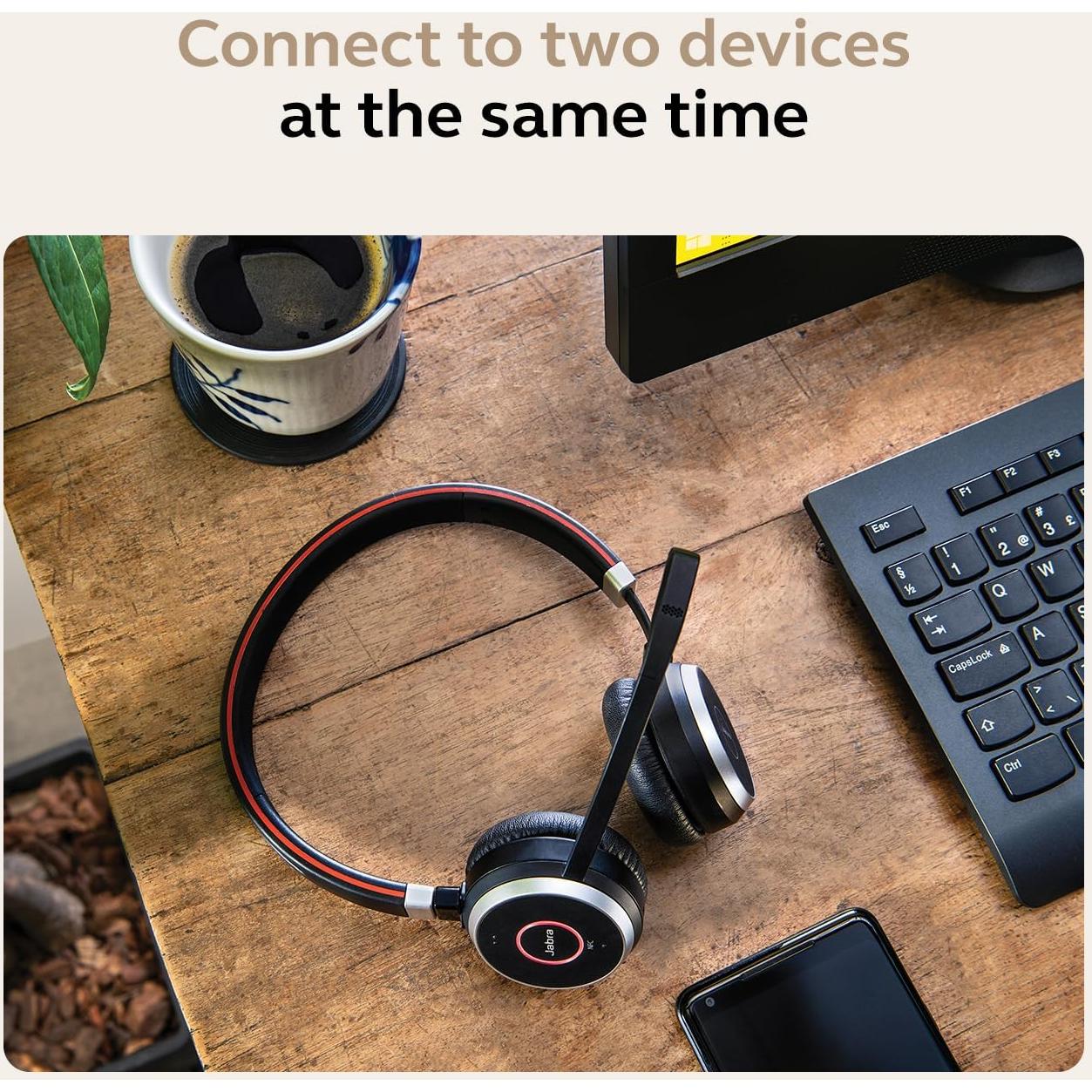 Auricular Inalámbrico Jabra Evolve 65 SE Mono Bluetooth - Cancelación de Ruido, 12h Batería, Conectividad Dual, Certificado MS Teams - Negro