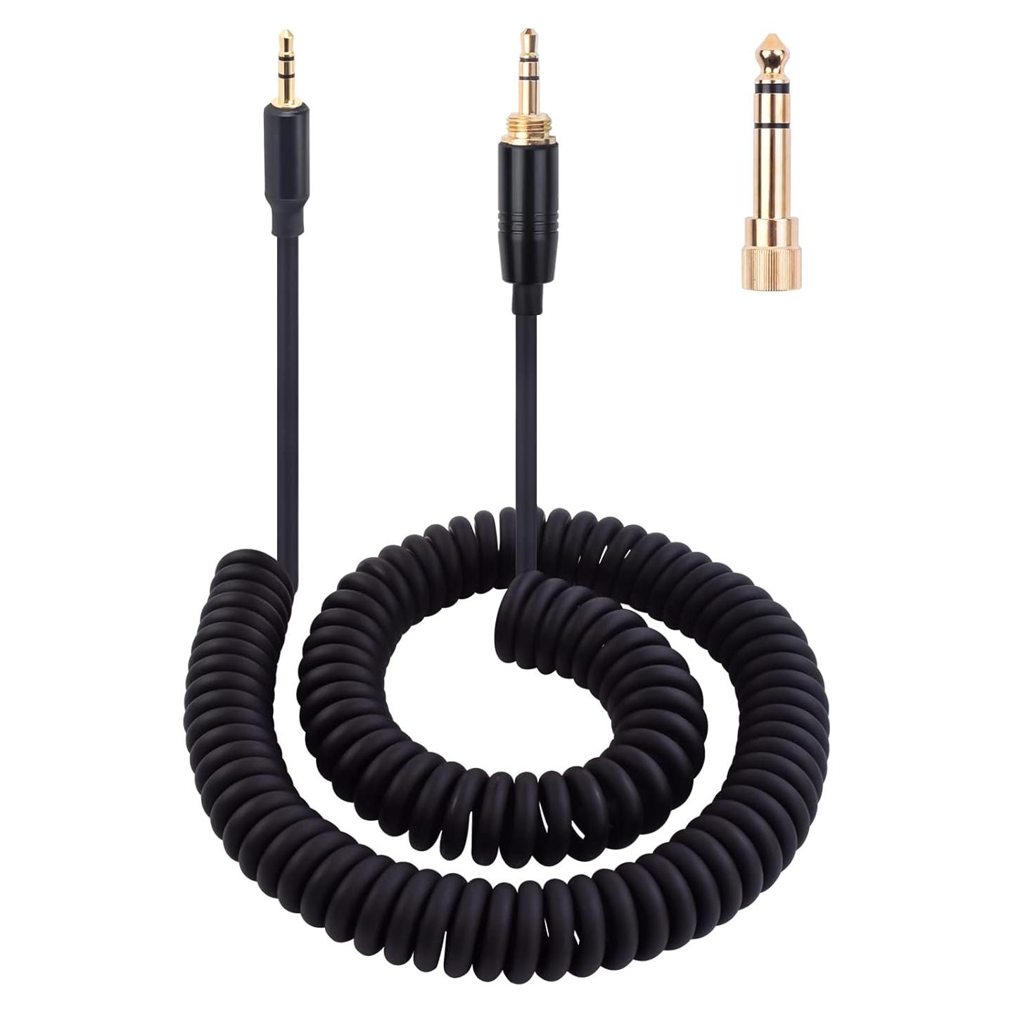 Cable de Audio Enrollado Alitutumao QC45 2.5mm a 3.5mm y 6.35mm