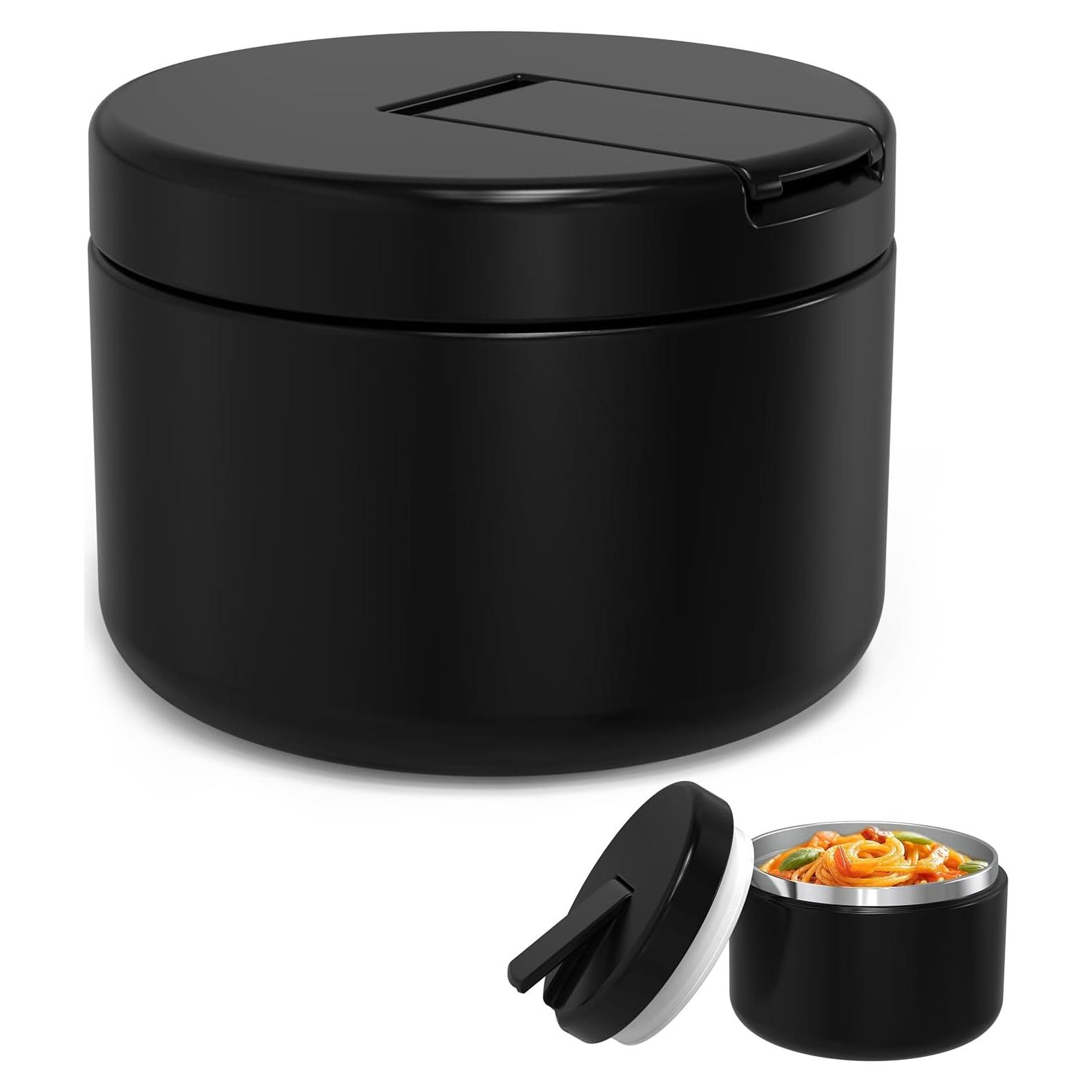 Termo para sopa LOHASOK 12 oz acero inoxidable negro