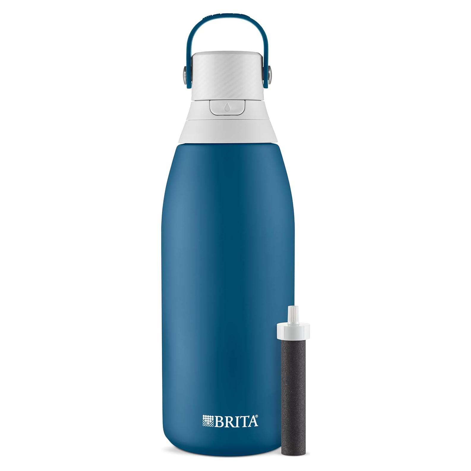 Botella de Agua Filtrante Brita 946 ml Acero Inoxidable Aislada