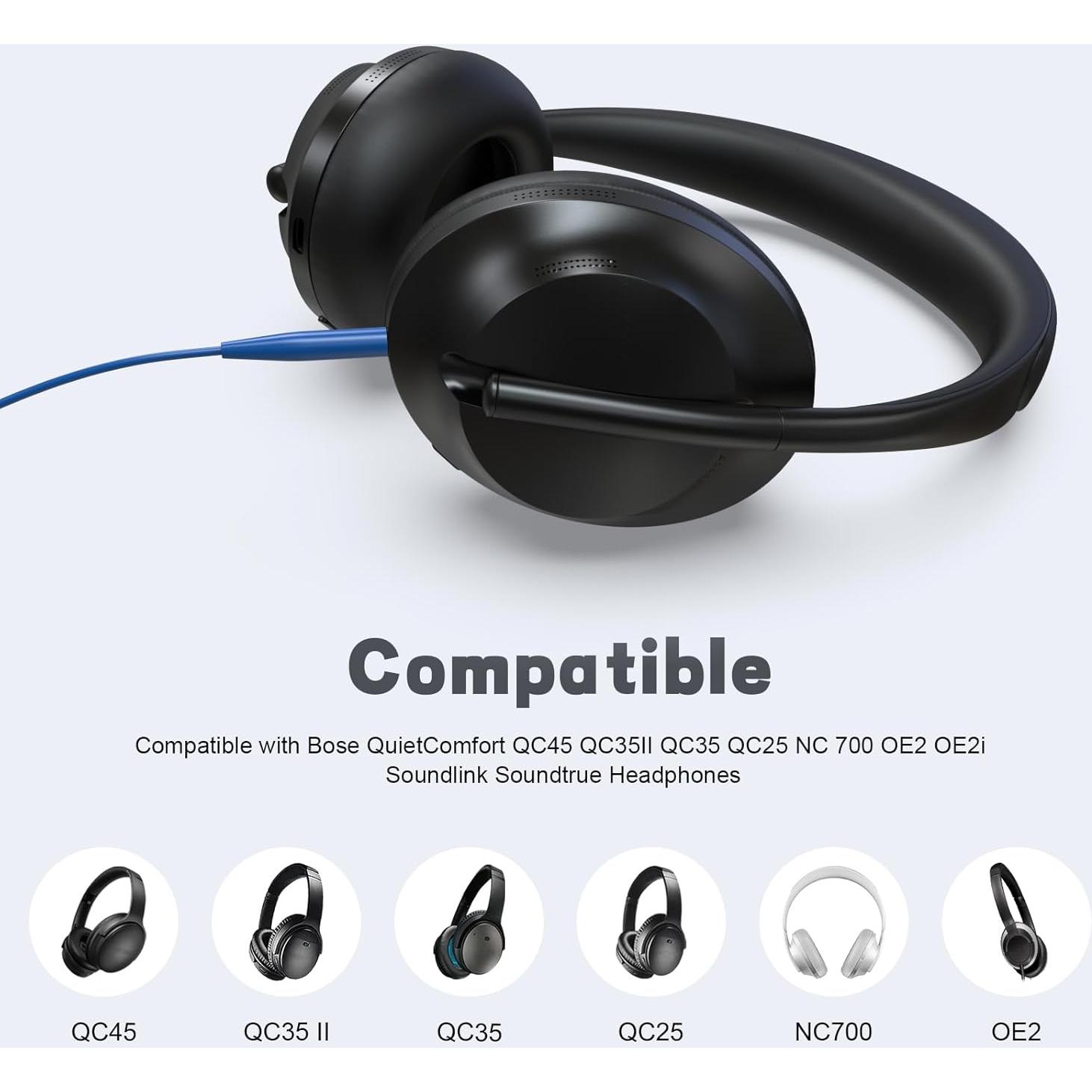 Cable de Audio Aux 3.5mm a 2.5mm Toeasor para Bose QC45 QC35II QC35