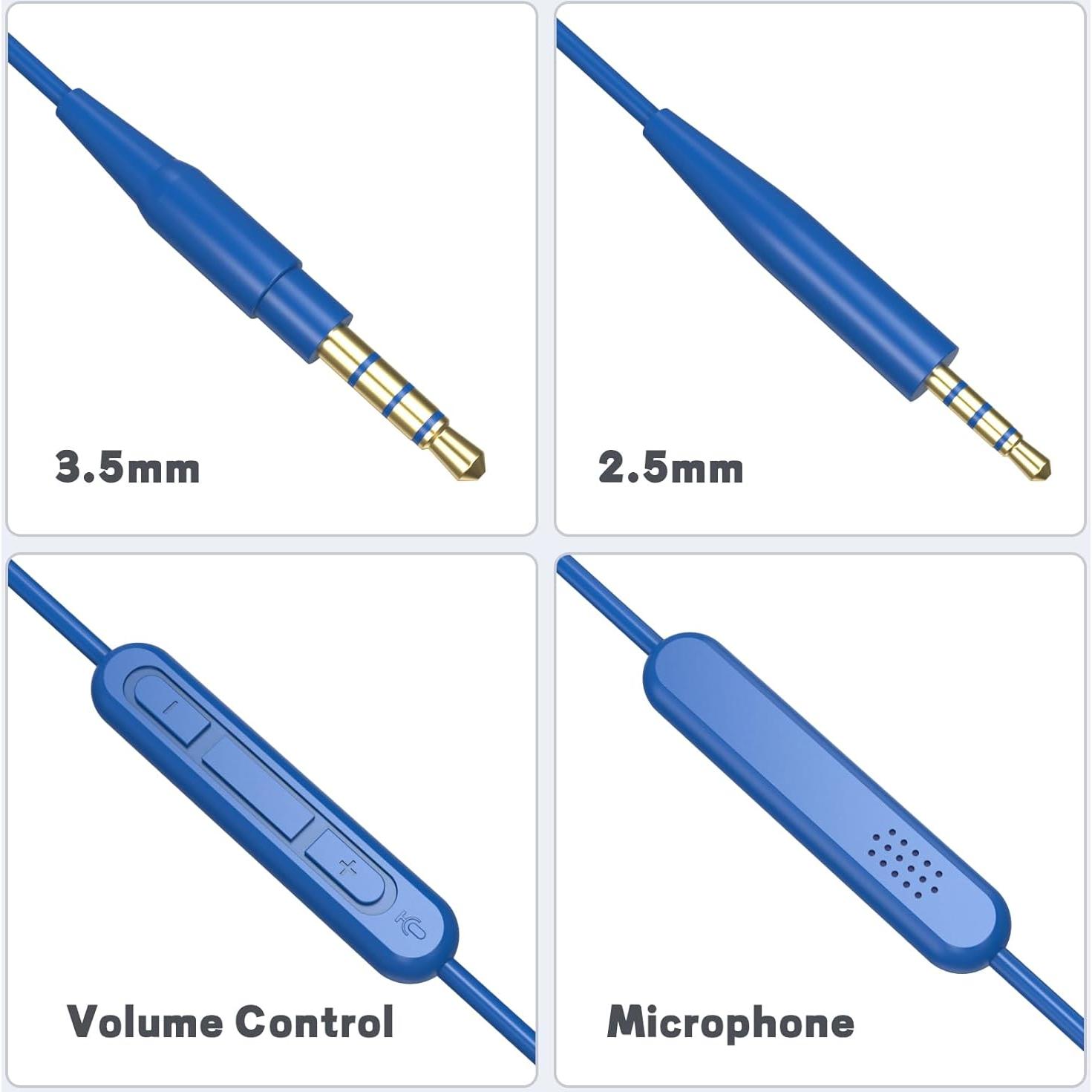 Cable de Audio Aux 3.5mm a 2.5mm Toeasor para Bose QC45 QC35II QC35