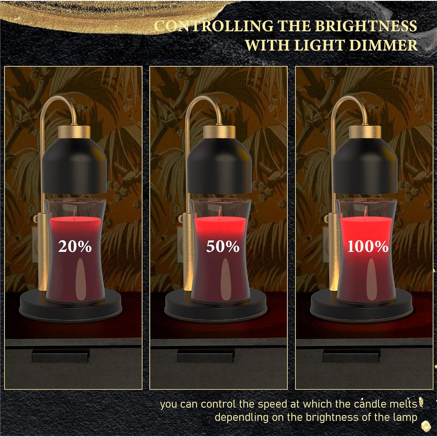 Lámpara Calentadora de Velas AIKUT, 2 Bombillas, Regulable, Negro