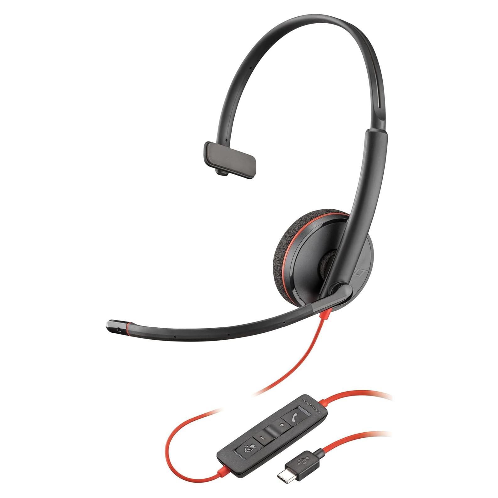 Auricular con cable Poly Blackwire 3210 USB-C - Cancelación de ruido