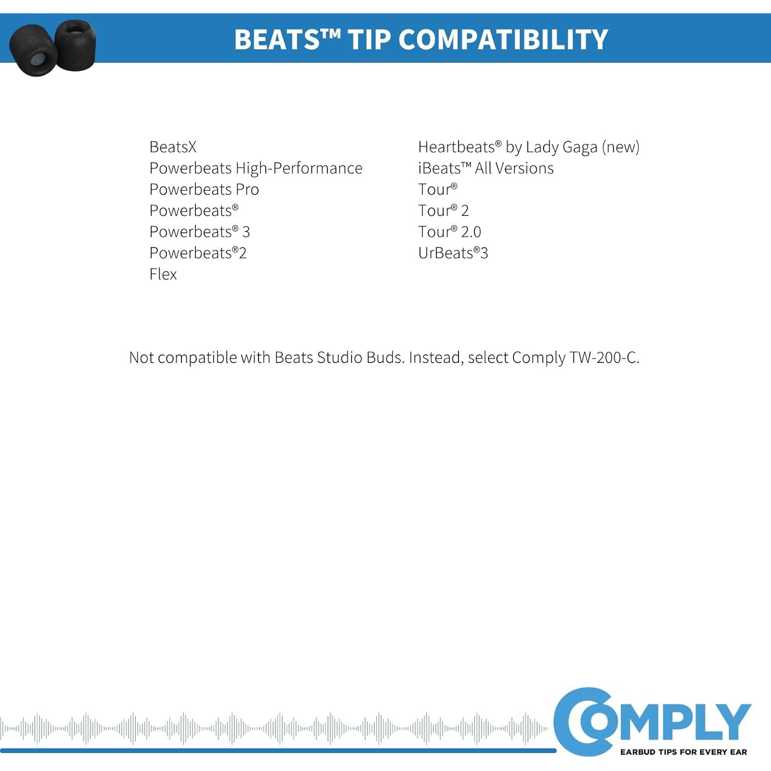 Consejos de espuma Comply para Beats Powerbeats Pro - Grande (3 pares)