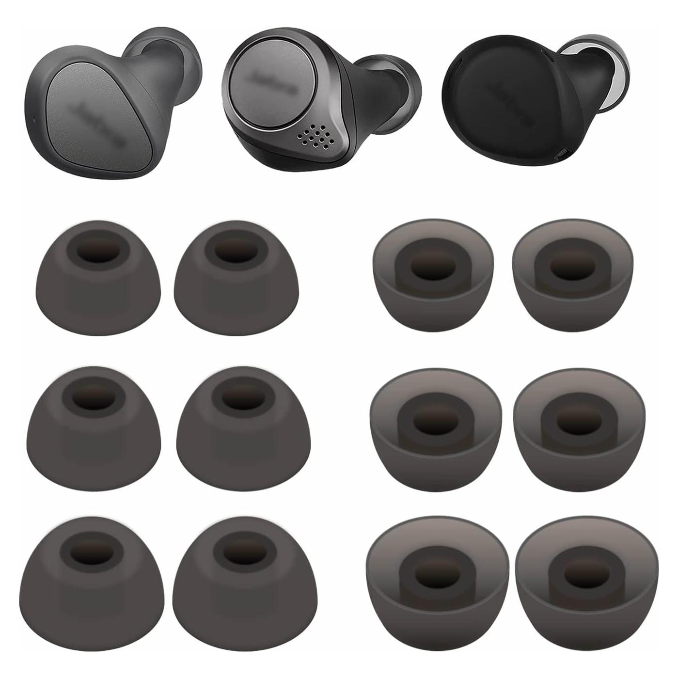 6 Pares Puntas de Silicona Jabra Elite 3/4/7 Pro/Active Gris