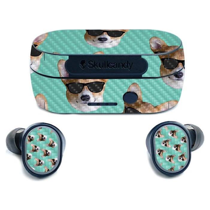 Piel de Fibra de Carbono MightySkins para Auriculares Skullcandy Sesh - Corgi Genial