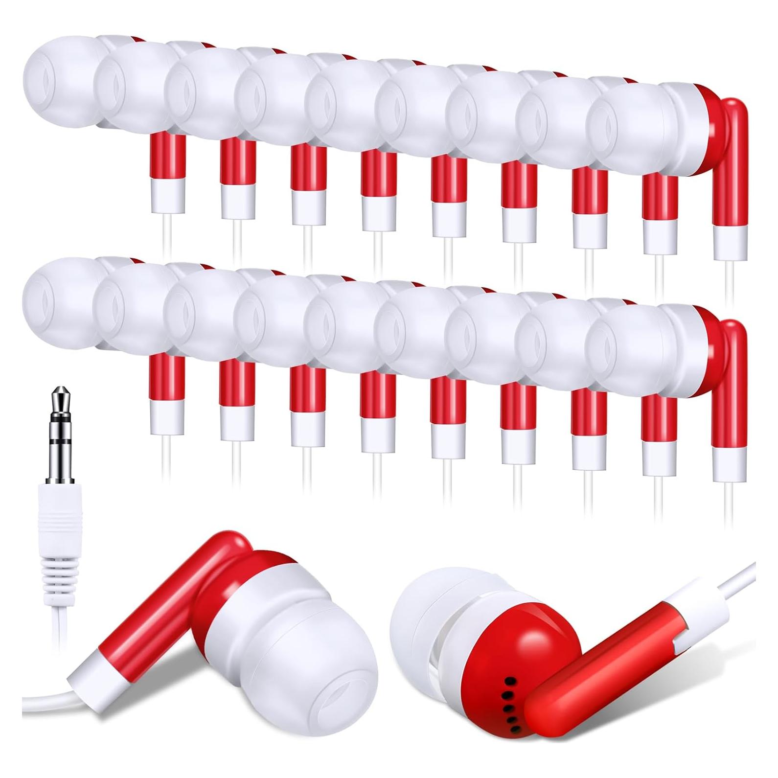 Auriculares In Ear Konohan 100 Pcs Rojo para Aula y Estudiantes
