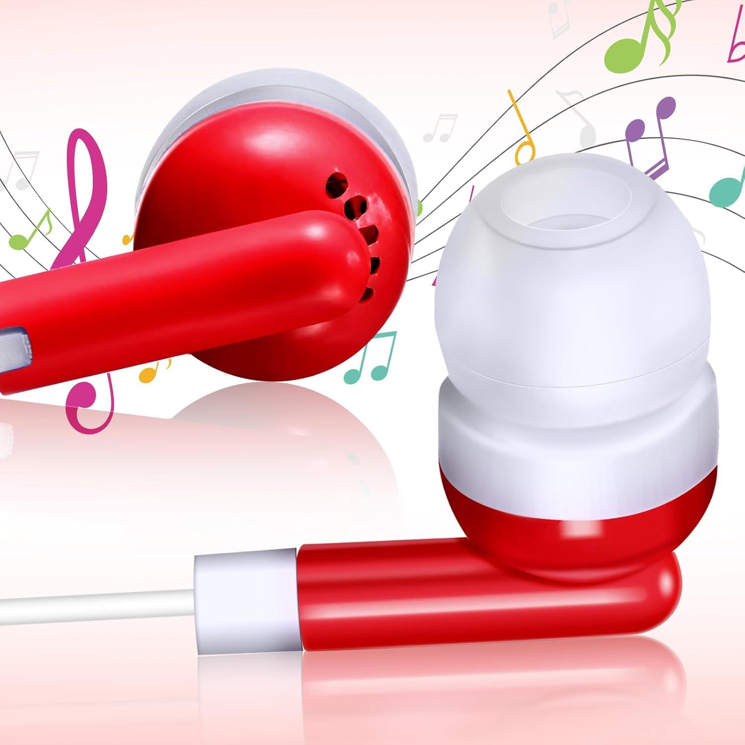 Auriculares In Ear Konohan 100 Pcs Rojo para Aula y Estudiantes