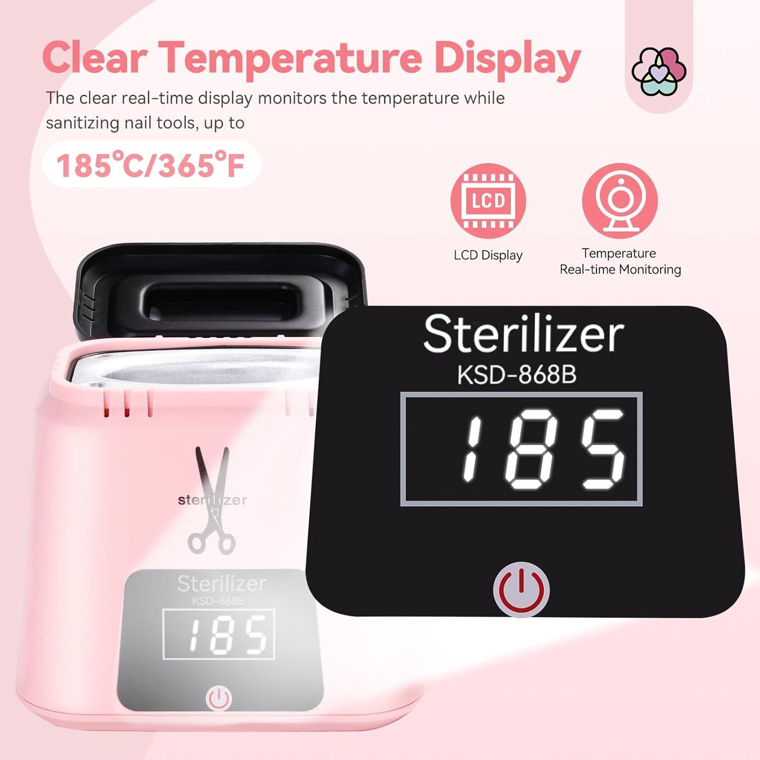 Esterilizador Eléctrico de Herramientas de Uñas SAVILAND Rosa