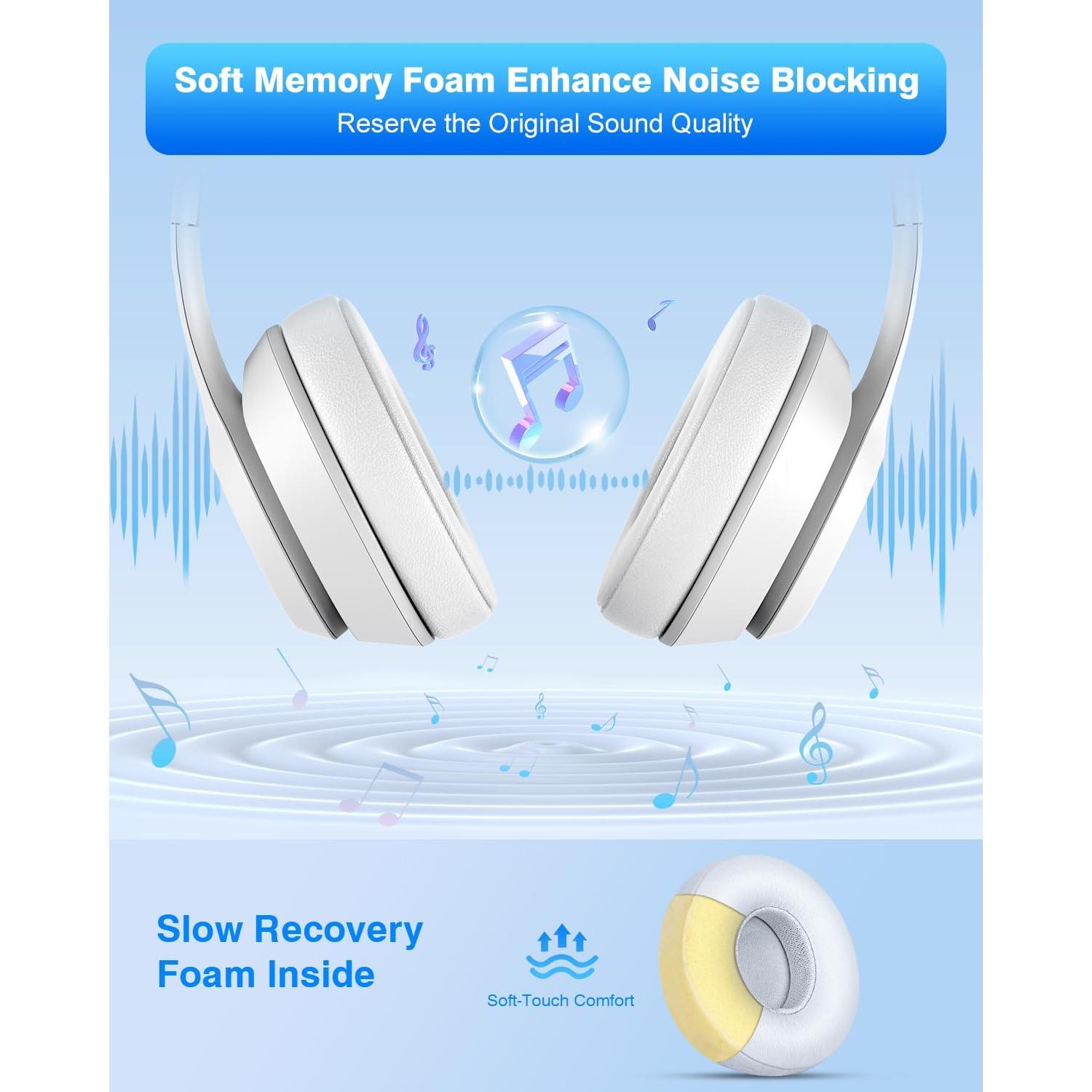 Almohadillas de Reemplazo Link Dream para Auriculares Beats Solo 2/3 - Espuma de Memoria Blanca