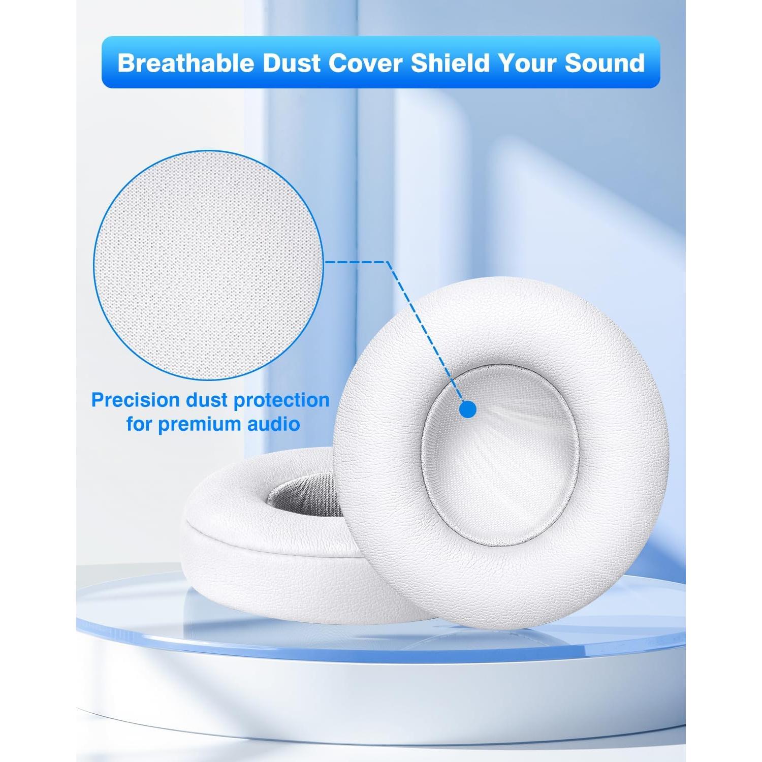 Almohadillas de Reemplazo Link Dream para Auriculares Beats Solo 2/3 - Espuma de Memoria Blanca