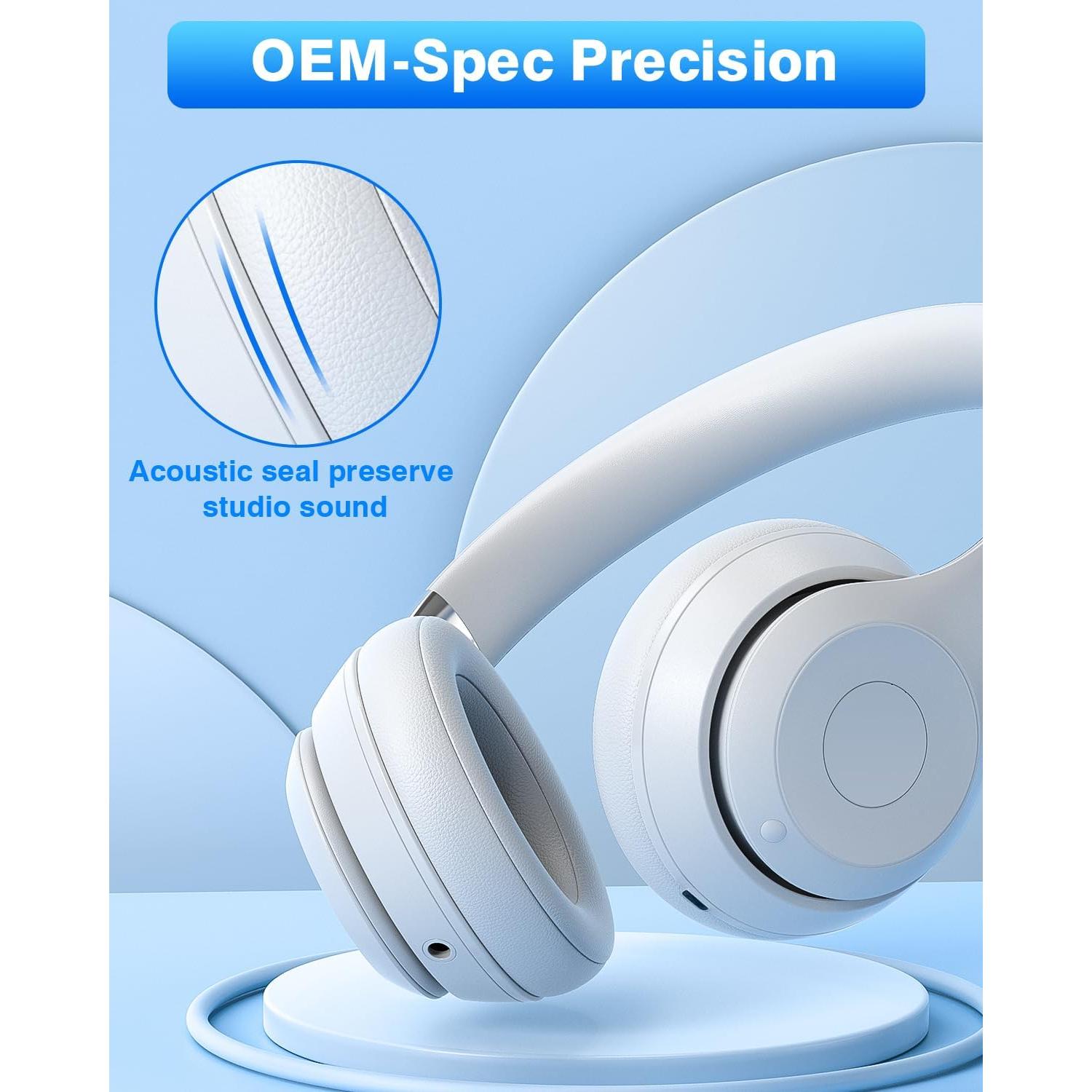 Almohadillas de Reemplazo Link Dream para Auriculares Beats Solo 2/3 - Espuma de Memoria Blanca