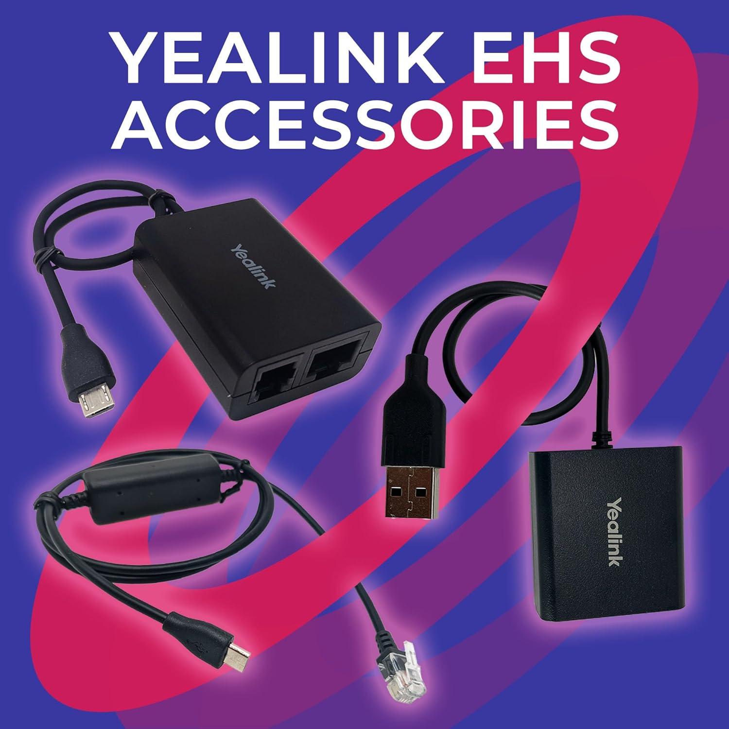 Adaptador de Auriculares Inalámbricos Yealink EHS40 - Plug & Play, Control Remoto