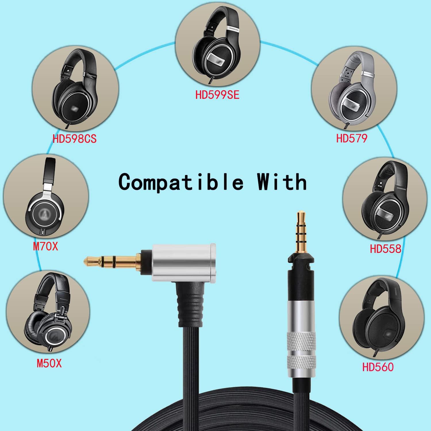 Cable de Audio 1.5m Fezzlo para Auriculares Sennheiser y Audio-Technica