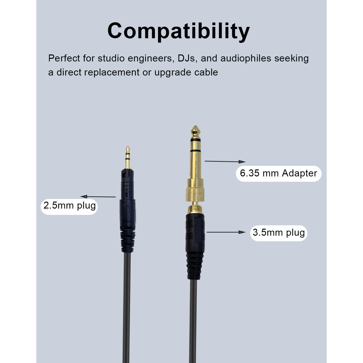 Cable de Reemplazo Audio-Technica ATH-M50x 1.3m-3m Enrollado