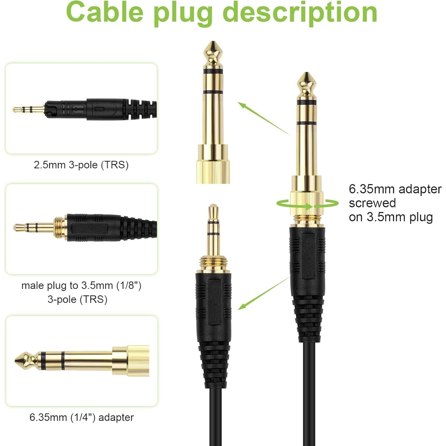 Cable de audio en espiral 2.5mm a 3.5mm Audio Technica