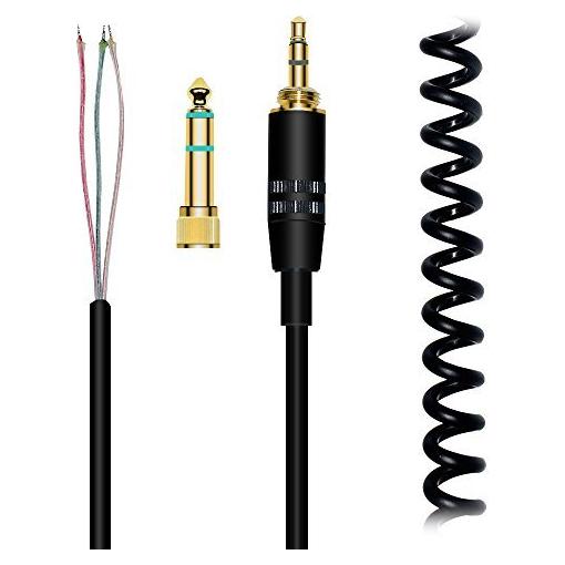 Cable de audio en espiral Saipomor para auriculares Sony y Audio-Technica