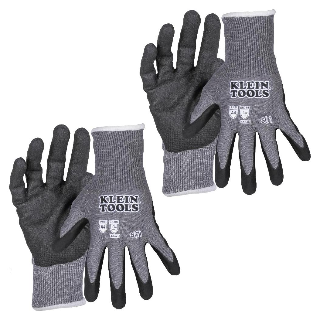 Guantes de Trabajo Klein Tools 60587, Nitrilo A4, 2 Pares