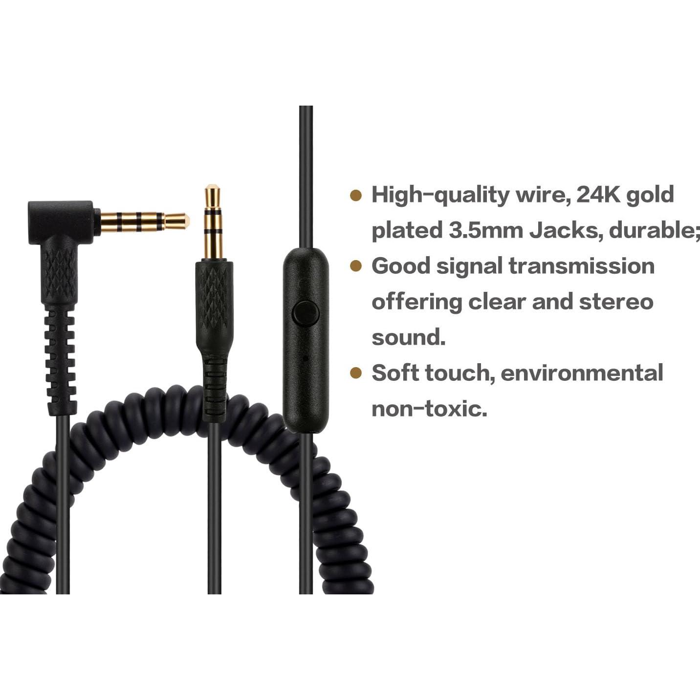 Cable de audio de reemplazo Marshall 3.5mm 1.22m con micrófono