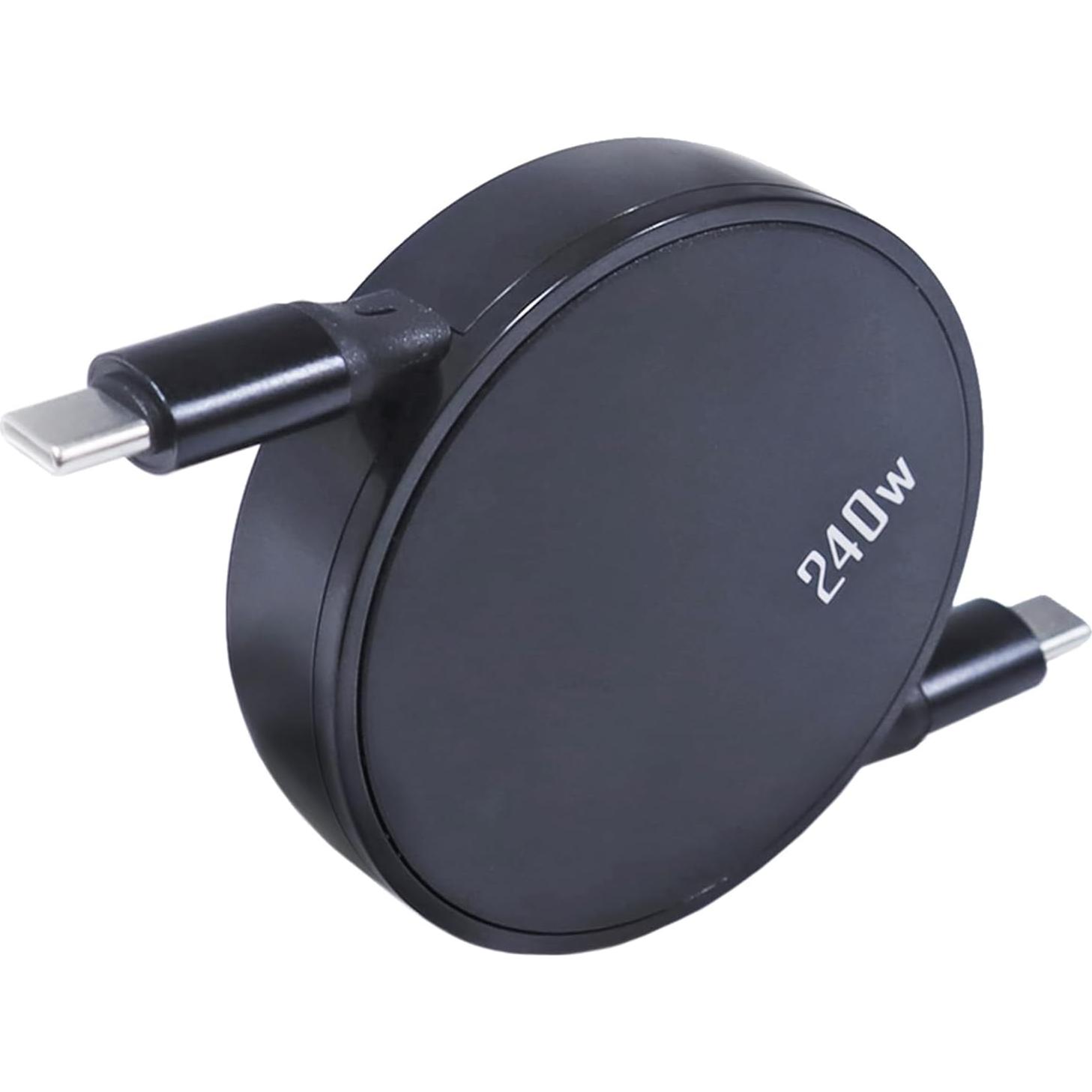 Cable USB Tipo-C Retráctil BoxWave 240W para Marshall Motif II ANC