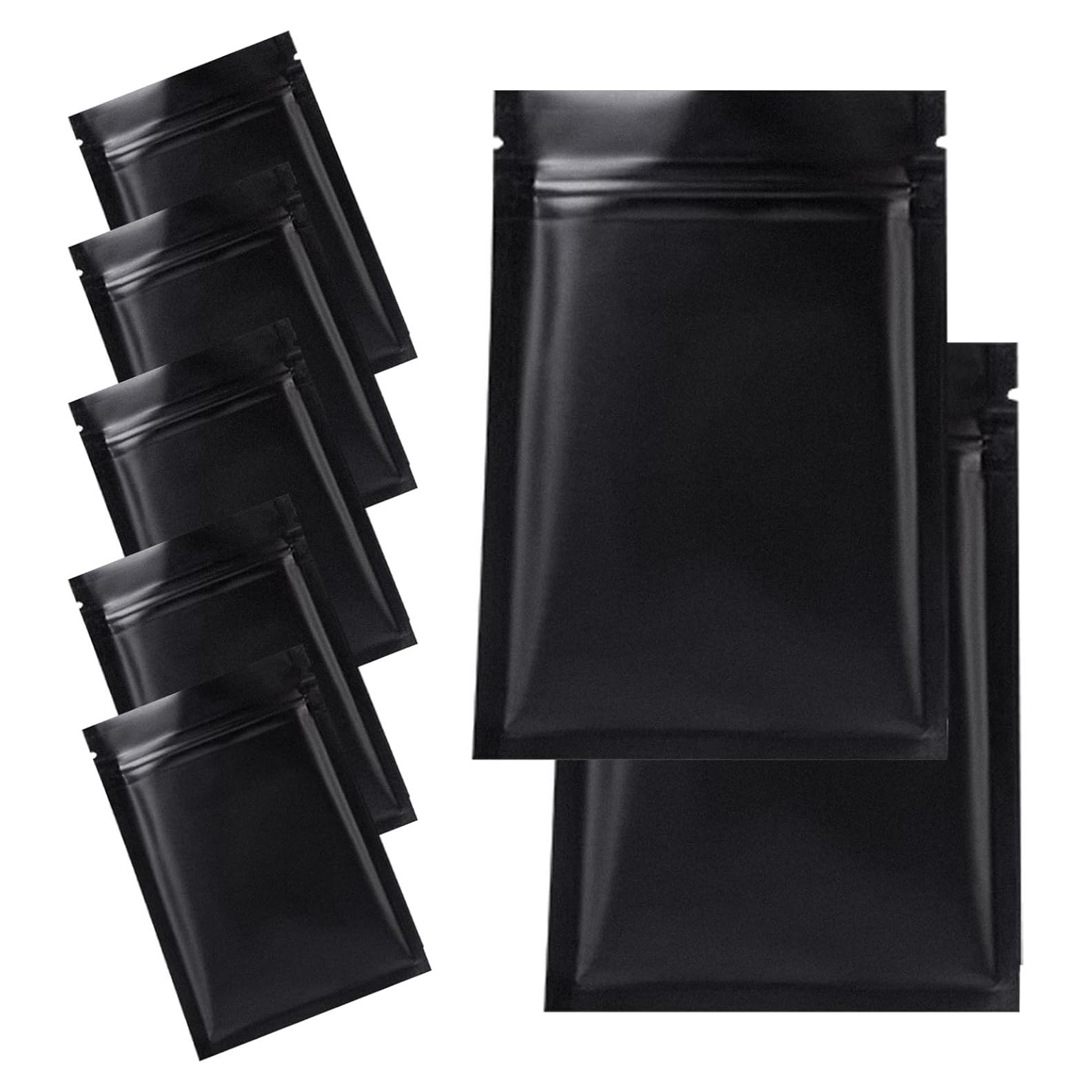 200 Bolsas Mylar Reutilizables 10.16x15.24cm LEOSINDA Negros