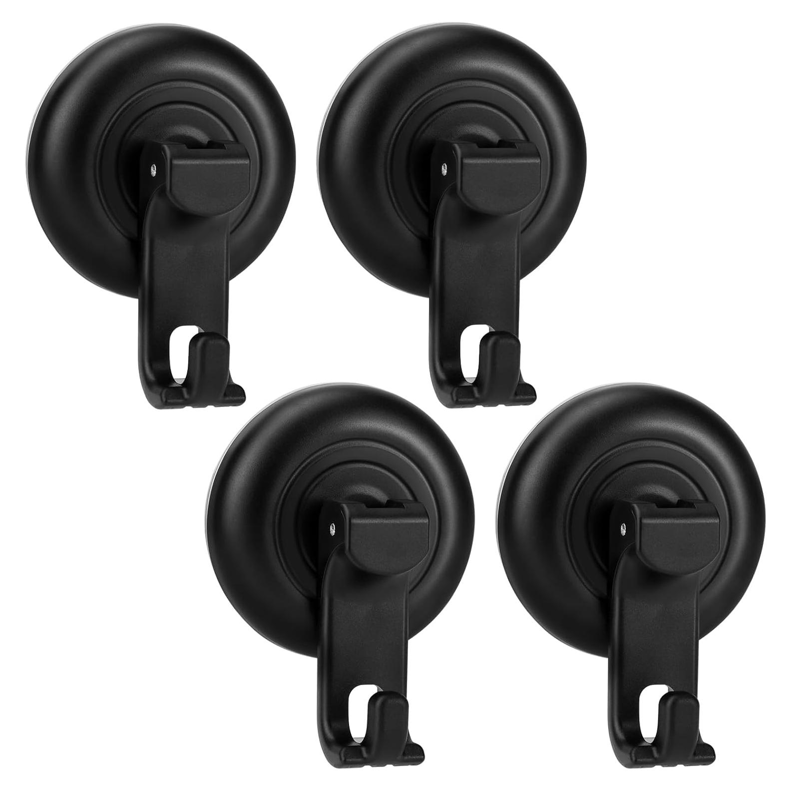 Ganchos de Ventosa TACGEA para Ducha - 4 Paquete Negro