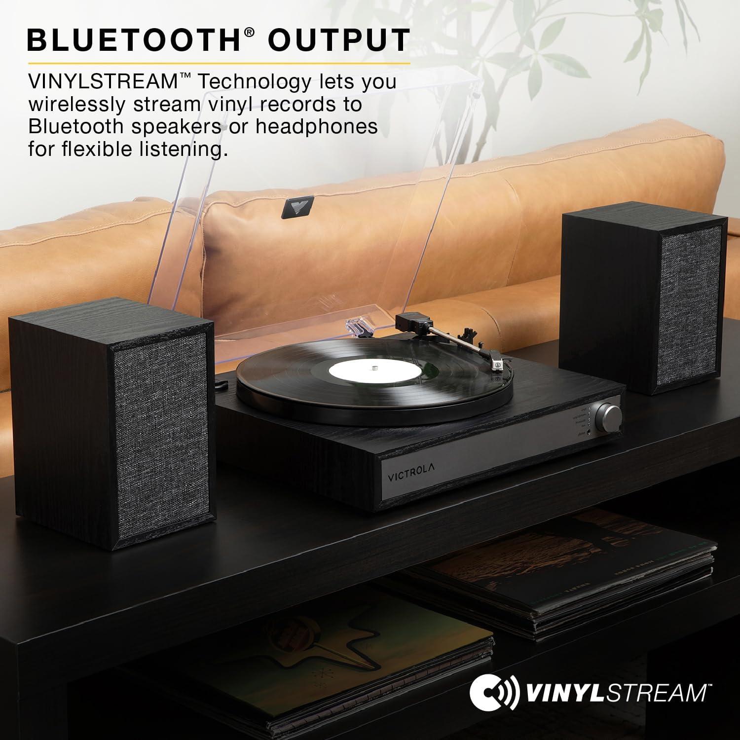 Tocadiscos Bluetooth Victrola Harmony 3 Velocidades Natural
