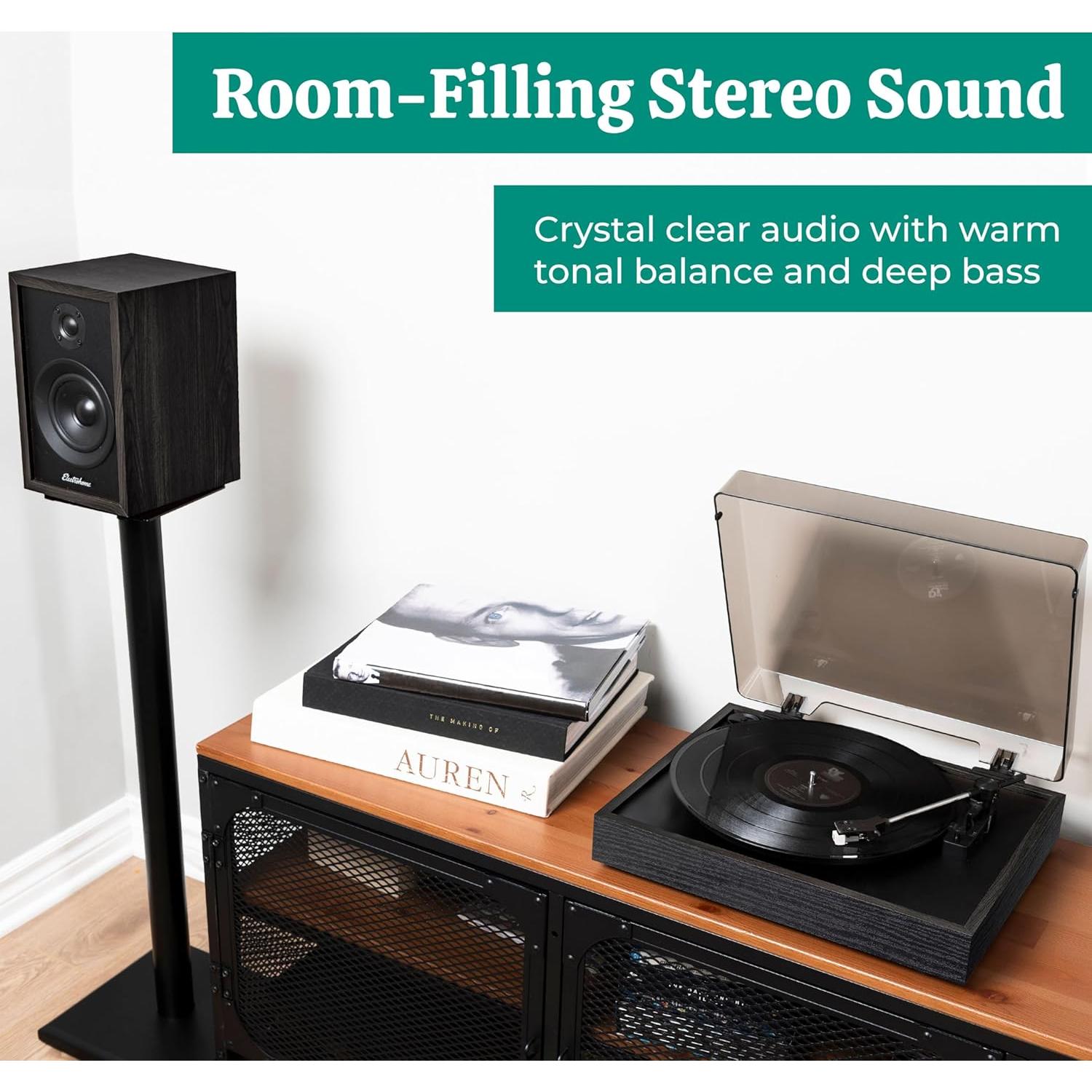 Sistema Estéreo de Tocadiscos Electrohome Montrose con Altavoces