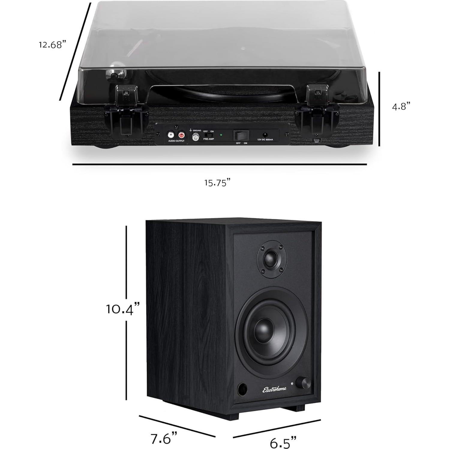 Sistema Estéreo de Tocadiscos Electrohome Montrose con Altavoces