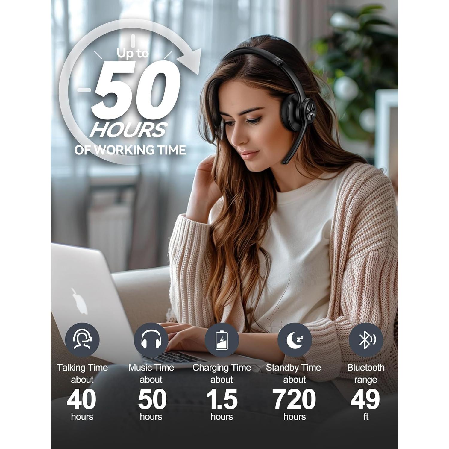 Auriculares Inalámbricos TECKNET TK-HS012 Bluetooth 5.2 50H