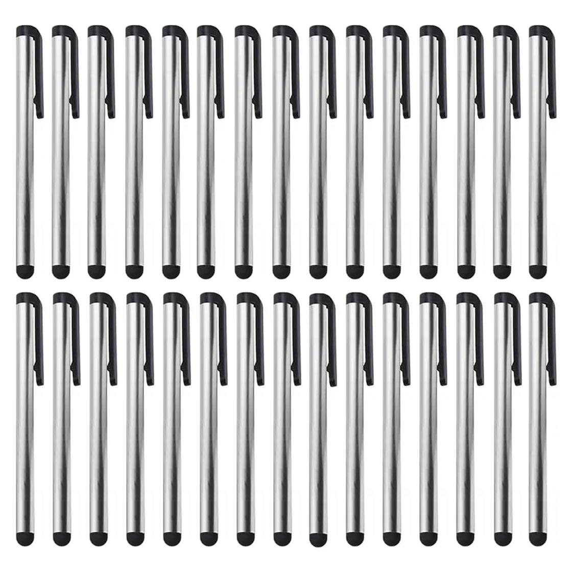 Paquete de 30 Stylus Capacitivo Tek Styz Plata para Pantallas Táctiles