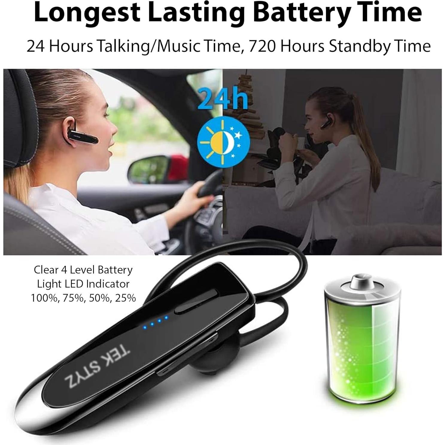 Auricular Inalámbrico Bluetooth Tek Styz IPX3 CVC 6.0 24H