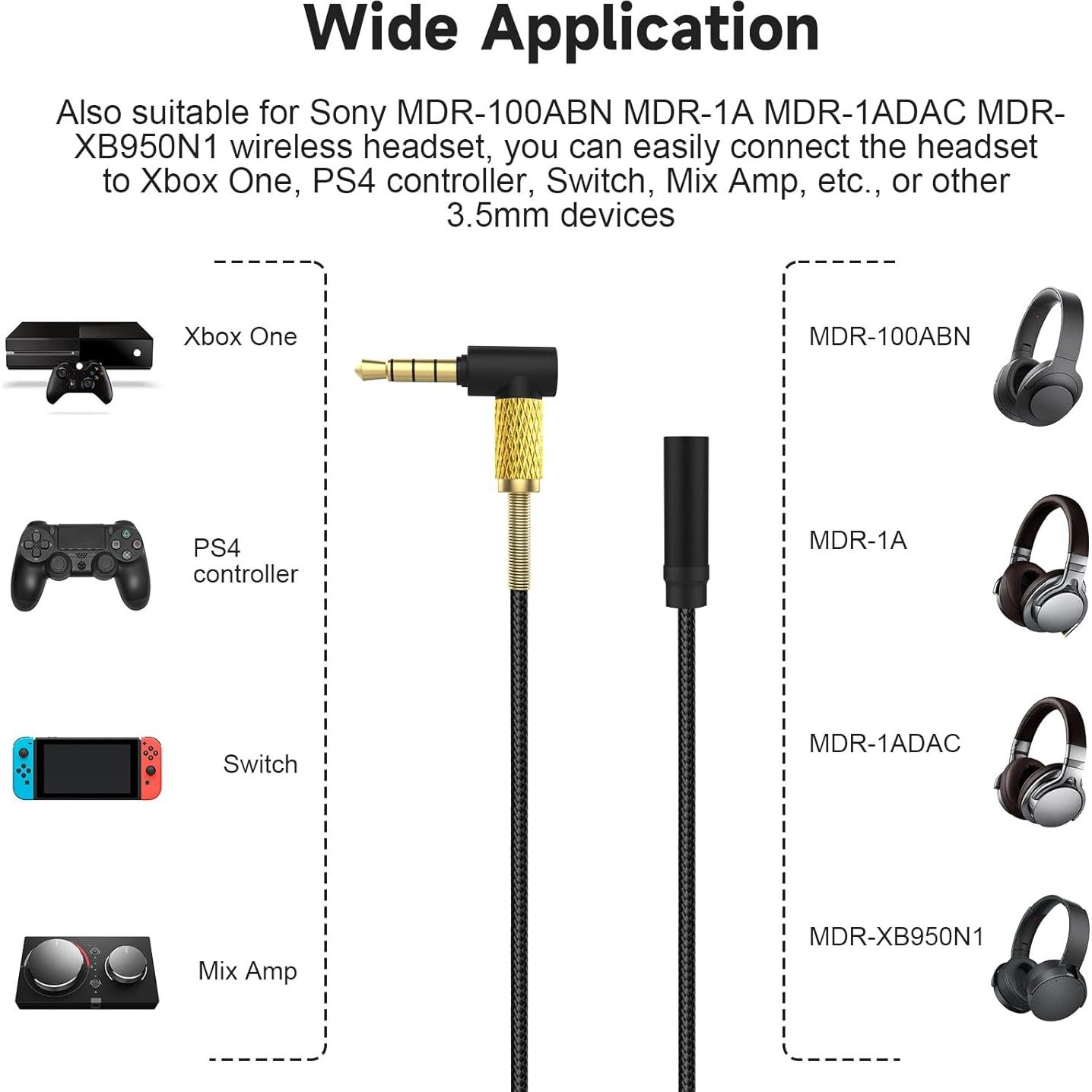Cable de Extensión para Auriculares Zosvoses 2m con Control de Volumen