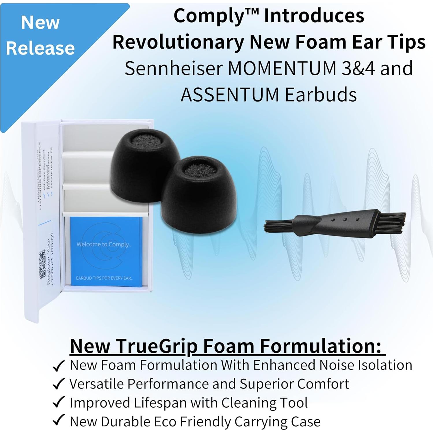 Puntas de Auricular Comply TrueGrip para Sennheiser Momentum 3, 4 - 3 Pares