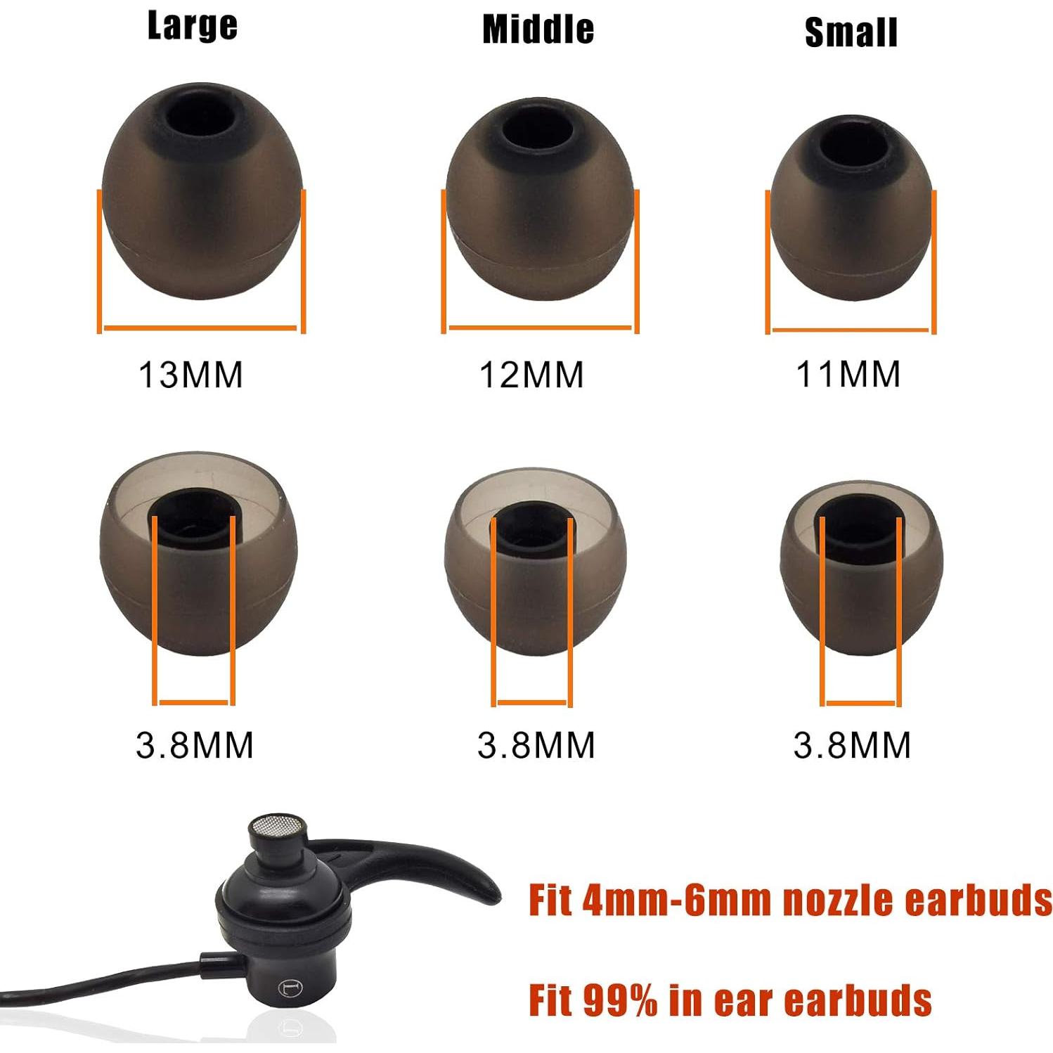 Pack: 3 Pairs (LMS) Ear Wing Tips Silicone Hooks Replacement Fins, 3 Pairs (LMS) Eartips Replacement Buds for in-Ear Sport Earphone, 2 Pcs 360 Cord Clips, for Jaybird X4 X3 X2 X More