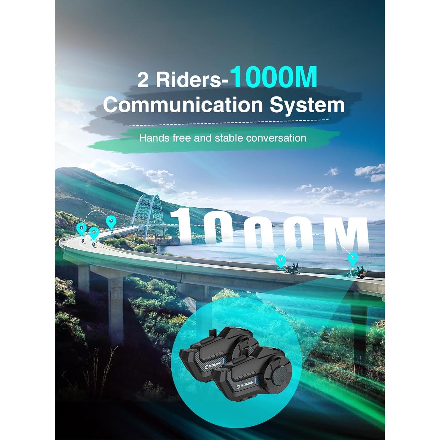 Intercomunicador Inalámbrico Moman H2 Pro 5.1 Carbono 1 Pack
