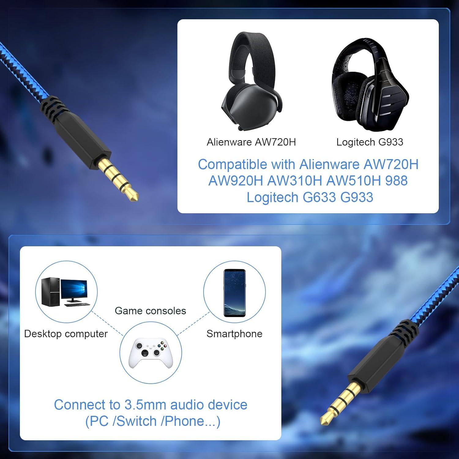 Cable de Auriculares Gaming Lusgawer AW510H 1.98m Azul